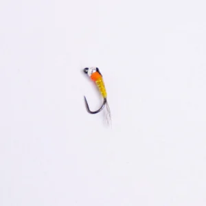 Yellow and orange Perdigon on barbless hooks only