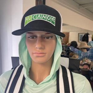 NUCANOE LOGO HAT - BLACK +WHITE TRUCKER