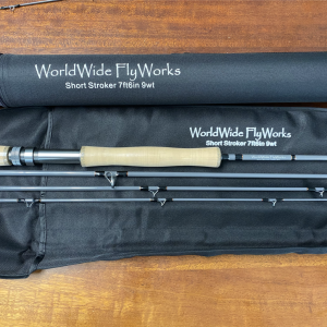 WorldWide FlyWorks (Short Stroker) 7’ 6” 9 Weight 4pcs Fly Rod with Sock / Tube