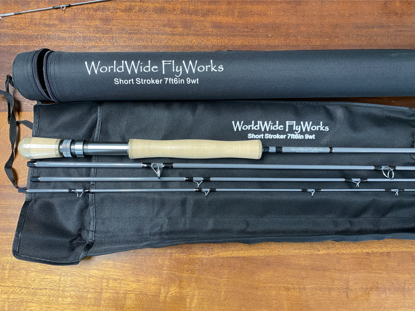 WorldWide FlyWorks (Short Stroker) 7’ 6” 9 Weight 4pcs Fly Rod with Sock / Tube