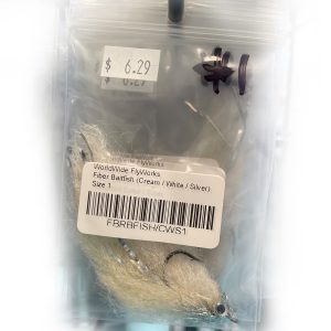 WWFW - Fiber Baitfish (Cream Back / White Belly - Silver Head) Size 1