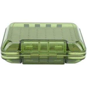 WWFW Two (2) Sided Watertight Fly Box (Clear / Green Tacky)
